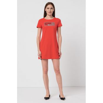 Rochie-tricou cu logo stralucitor