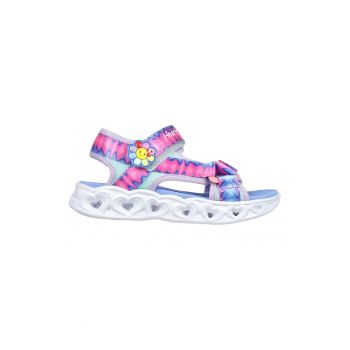 Sandale cu velcro si LED-uri pe talpa Heart Lights