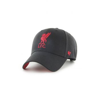 47brand șapcă Liverpool FC culoarea negru, cu imprimeu EPL-BLPMS04WBP-BK