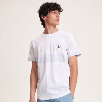 Reserved - Tricou regular cu broderie - Alb
