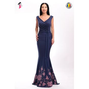 Rochie Artista de seara lunga tip sirena cu broderie la baza