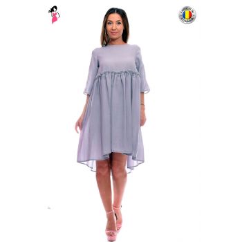 Rochie de zi gri cu croiala lejera