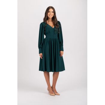 Rochie LaDonna eleganta in clos de culoare verde de firma originala