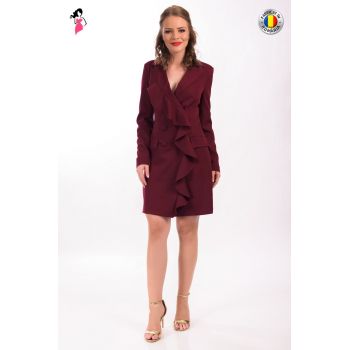 Rochie tip sacou Mbg Collection de culoare bordo