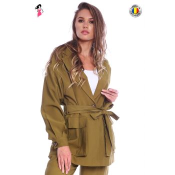 Sacou dama casual de culoare kaky