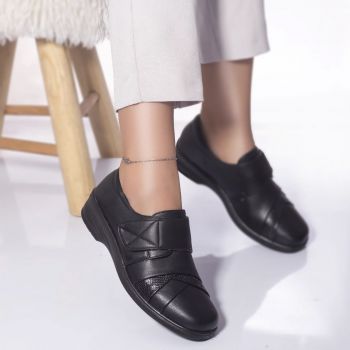 Pantofi casual elleo piele ecologica negru