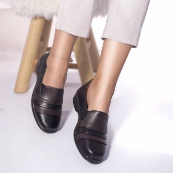 Pantofi casual mocasini bushra piele ecologica negru