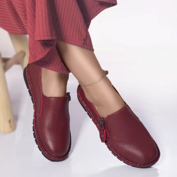 Pantofi casual mocasini helga piele ecologica rosu Pantofi casual mocasini helga piele ecologica rosu