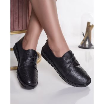 Pantofi dama casual negri piele ecologica loino