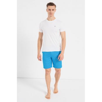 Pijama cu pantaloni scurti de bumbac cu imprimeu