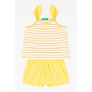 Set de top cu dungi si pantaloni scurti