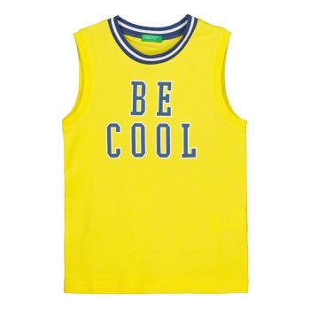 Top de bumbac cu imprimeu text