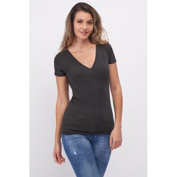 Tricou cu decolteu cache-couer