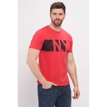 Tricou de bumbac decolteu la baza gatului