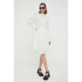 2NDDAY rochie din bumbac culoarea alb, mini, evazati ieftina