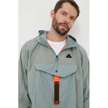 adidas geaca barbati, culoarea verde, de tranzitie, oversize ieftina