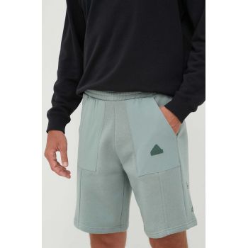 adidas pantaloni scurti barbati, culoarea verde