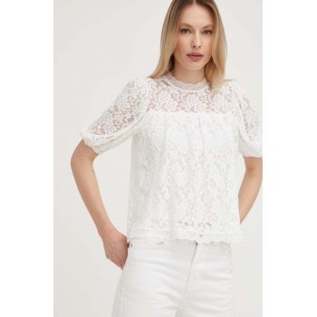 Answear Lab bluza culoarea alb