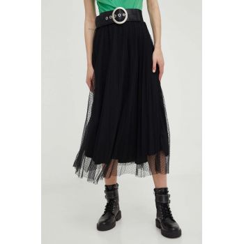 Answear Lab fusta culoarea negru, maxi, evazati