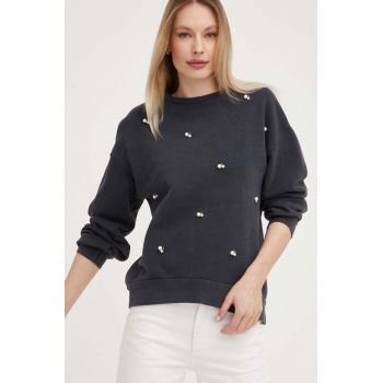 Answear Lab hanorac de bumbac femei, culoarea gri, cu imprimeu