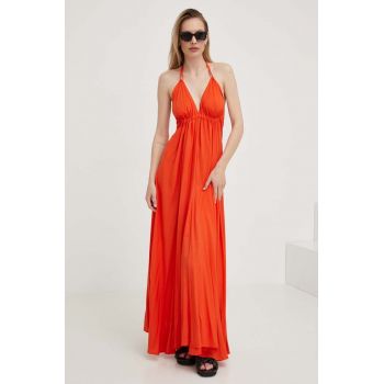 Answear Lab rochie culoarea portocaliu, maxi, evazati ieftina