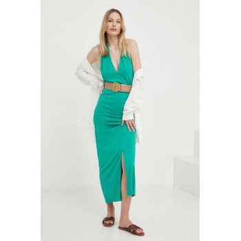 Answear Lab rochie culoarea verde, maxi, drept de firma originala
