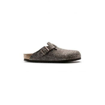 Birkenstock papuci de casa Boston culoarea gri, 160581