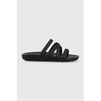 Crocs papuci Splash Strappy Sandal femei, culoarea negru, 208217