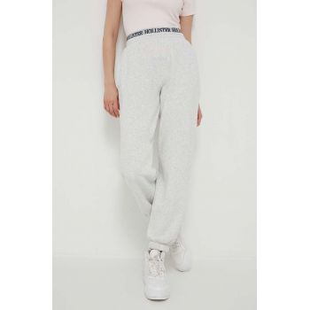 Hollister Co. pantaloni de trening culoarea gri, melanj