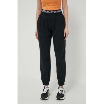 Hollister Co. pantaloni de trening culoarea negru, neted