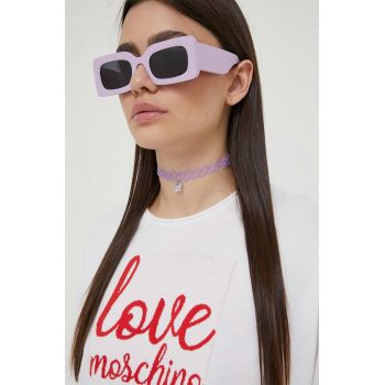 Love Moschino tricou din bumbac culoarea alb