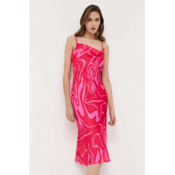 Morgan rochie culoarea rosu, midi, drept de firma originala
