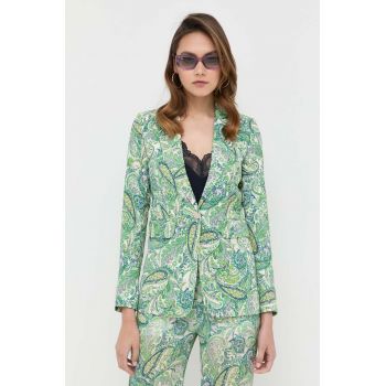Morgan sacou culoarea verde, un singur rand de nasturi, modelator