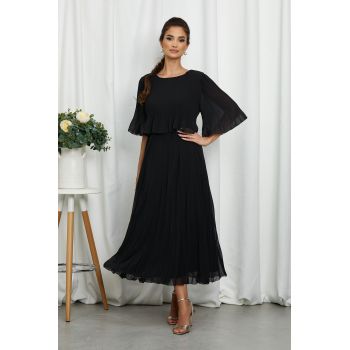 Rochie eleganta din voal plisat Valentina Neagra
