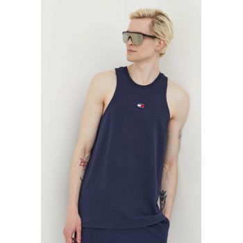 Tommy Jeans tricou din bumbac culoarea albastru marin