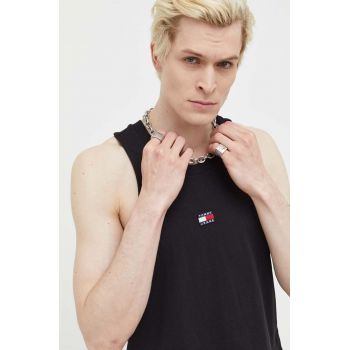 Tommy Jeans tricou din bumbac culoarea negru