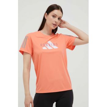 adidas Performance tricou de alergare culoarea portocaliu de firma original