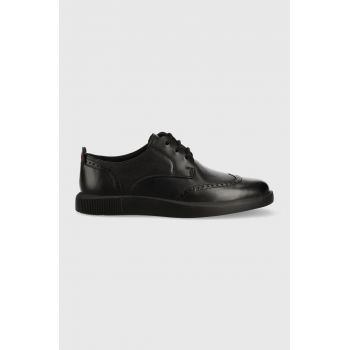 Camper pantofi de piele Bill barbati, culoarea negru, K100537.003