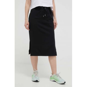 Dkny fusta culoarea negru, midi, drept