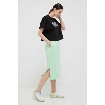 Dkny fusta culoarea verde, midi, drept ieftina