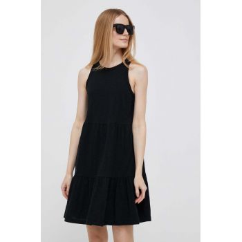 GAP rochie din bumbac culoarea negru, mini, evazati