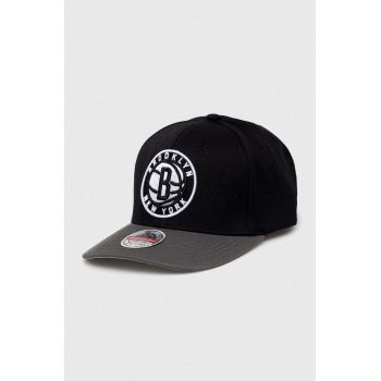 Mitchell&Ness șapcă din amestec de lână Brooklyn Nets culoarea negru, cu imprimeu