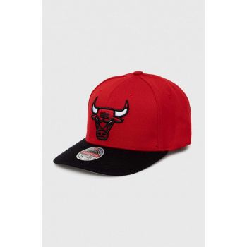 Mitchell&Ness șapcă din amestec de lână Chicago Bulls culoarea rosu, cu imprimeu