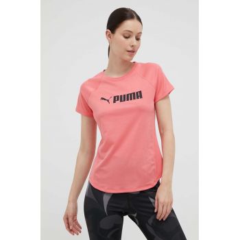 Puma tricou de antrenament Fit Logo culoarea roz ieftin