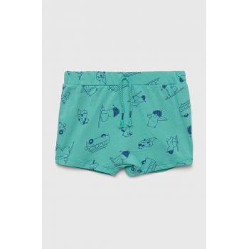 United Colors of Benetton pantaloni scurți din bumbac pentru bebeluși culoarea turcoaz, modelator