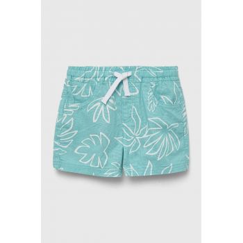 United Colors of Benetton pantaloni scurți din bumbac pentru copii culoarea turcoaz, talie reglabila
