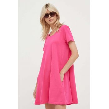 United Colors of Benetton rochie culoarea roz, mini, drept