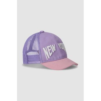 Coccodrillo șapcă de baseball din bumbac culoarea violet, cu imprimeu