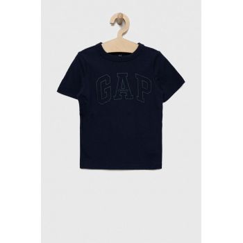 GAP tricou de bumbac pentru copii culoarea albastru marin, cu imprimeu