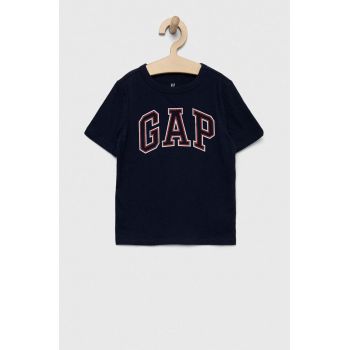 GAP tricou de bumbac pentru copii culoarea albastru marin, cu imprimeu